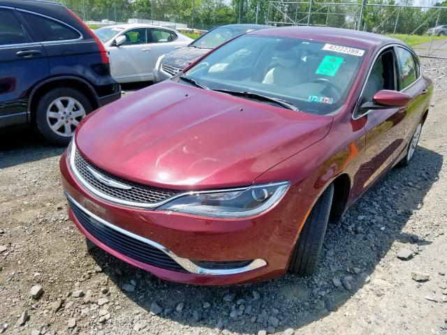 1C3CCCAB9FN685489 - 2015 CHRYSLER 200 LIMITE BURGUNDY photo 2