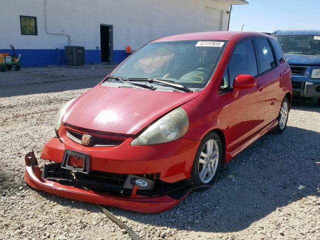 JHMGD386X7S016569 - 2007 HONDA FIT S RED photo 2