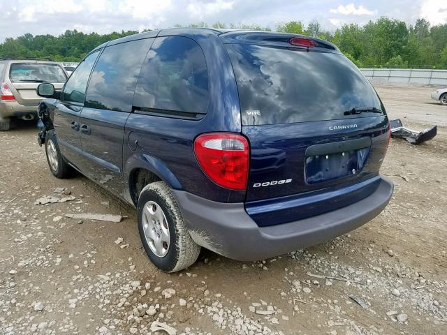 1D4GP25B43B331918 - 2003 DODGE CARAVAN SE BLUE photo 3