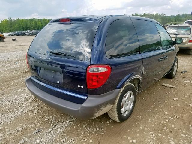 1D4GP25B43B331918 - 2003 DODGE CARAVAN SE BLUE photo 4