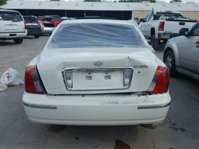 KMHFU45E65A425973 - 2005 HYUNDAI XG 350 WHITE photo 9