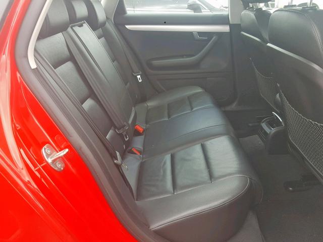 WAUAF78E68A146398 - 2008 AUDI A4 2.0T RED photo 6