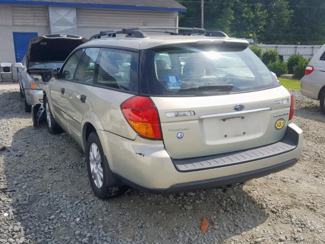 4S4BP61C857374477 - 2005 SUBARU LEGACY OUT TAN photo 3