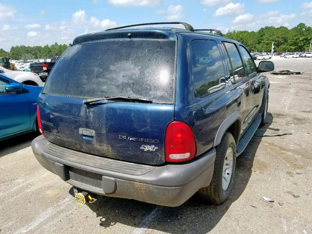 1D8HR38N53F541154 - 2003 DODGE DURANGO SP BLUE photo 4