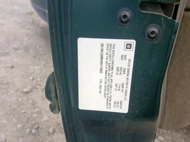 2G1WL52MXW9115663 - 1998 CHEVROLET LUMINA BAS 绿色 照片 10