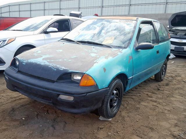 2C1MS2462P6718301 - 1993 GEO METRO XFI GREEN photo 2