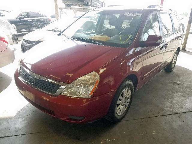 KNDMG4C78C6502043 - 2012 KIA SEDONA LX RED photo 2