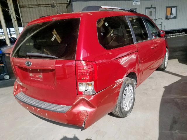 KNDMG4C78C6502043 - 2012 KIA SEDONA LX RED photo 4