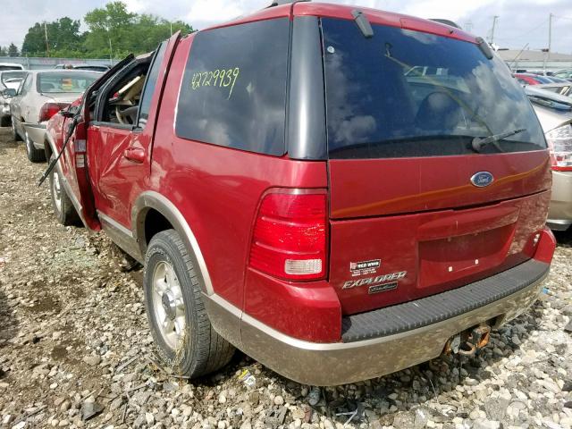 1FMZU74W42ZA53023 - 2002 FORD EXPLORER E MAROON photo 3