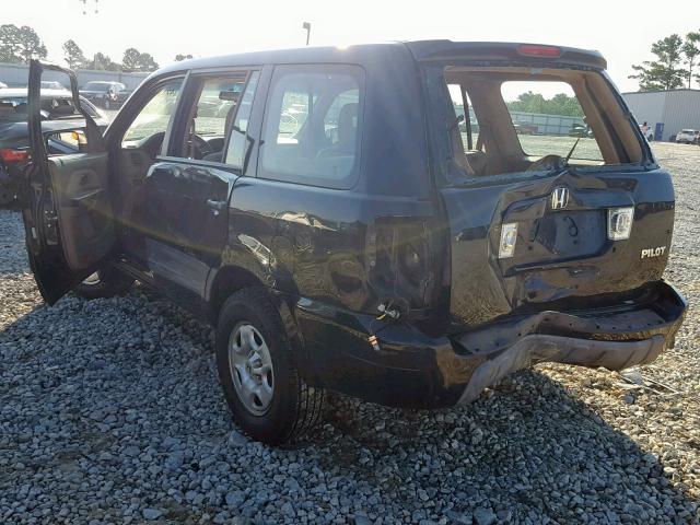 2HKYF18134H556364 - 2004 HONDA PILOT LX BLACK photo 3