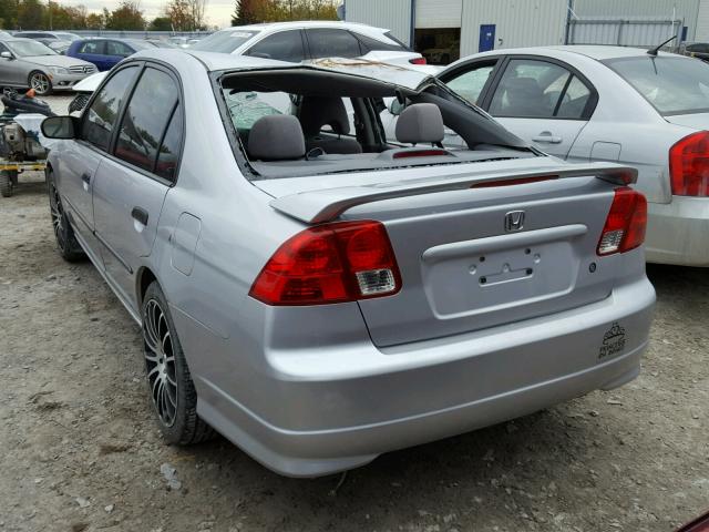 2HGES16305H005730 - 2005 HONDA CIVIC DX V GRAY photo 3