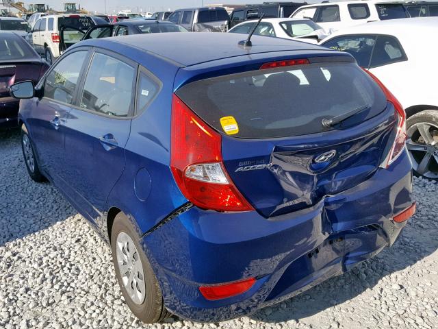 KMHCT5AE5GU279522 - 2016 HYUNDAI ACCENT SE BLUE photo 3