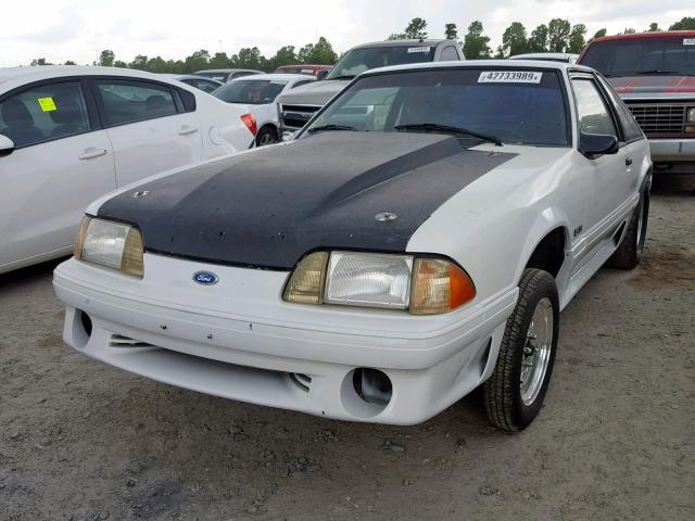 1FACP42E9MF127394 - 1991 FORD MUSTANG GT WHITE photo 2