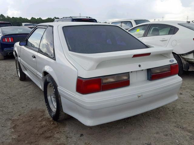 1FACP42E9MF127394 - 1991 FORD MUSTANG GT WHITE photo 3