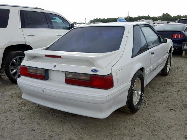 1FACP42E9MF127394 - 1991 FORD MUSTANG GT WHITE photo 4