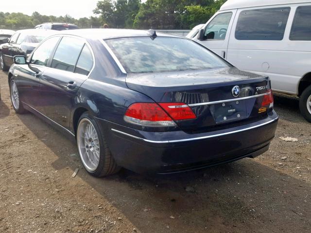 WBAHN83507DT66325 - 2007 BMW 750 BLUE photo 3