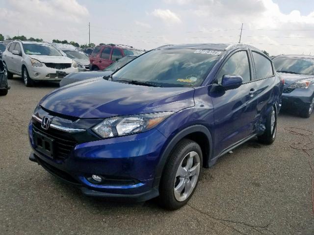 3CZRU6H74GM736683 - 2016 HONDA HR-V EXL BLUE photo 2