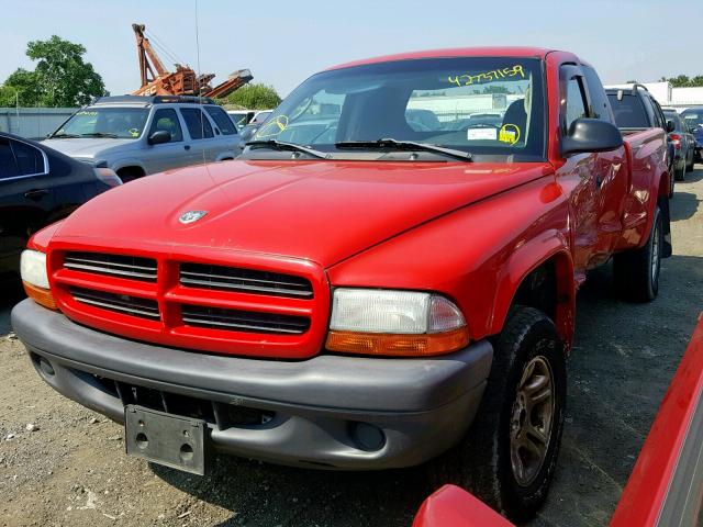 1D7HG12X33S204417 - 2003 DODGE DAKOTA SXT RED photo 2