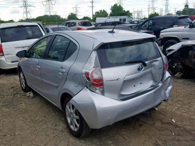 JTDKDTB38C1024308 - 2012 TOYOTA PRIUS C SILVER photo 3