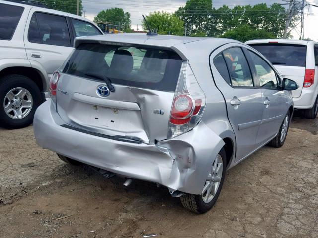 JTDKDTB38C1024308 - 2012 TOYOTA PRIUS C SILVER photo 4