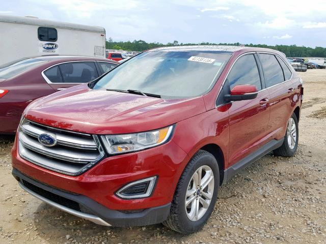 2FMPK3J80GBC00234 - 2016 FORD EDGE SEL RED photo 2