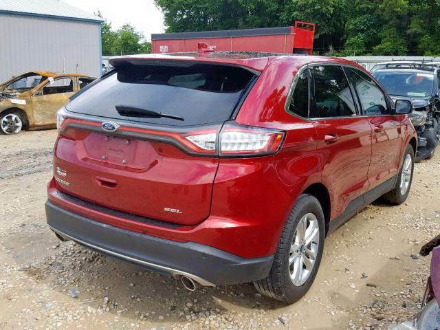 2FMPK3J80GBC00234 - 2016 FORD EDGE SEL RED photo 4