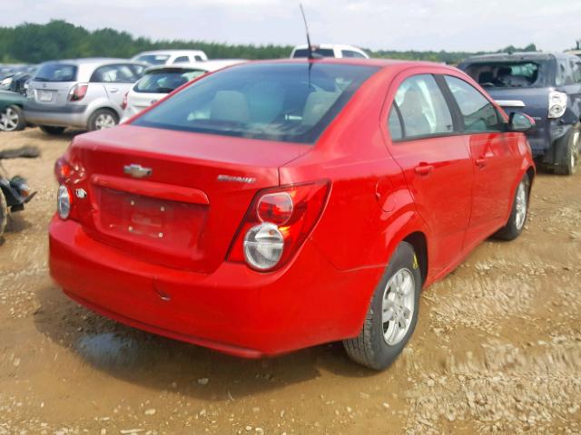 1G1JA5SH9C4132245 - 2012 CHEVROLET SONIC LS RED photo 4