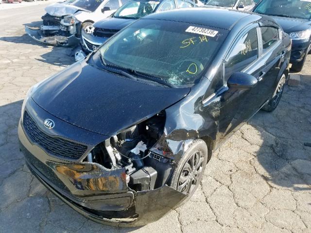 KNADM4A33E6349256 - 2014 KIA RIO LX BLACK photo 2