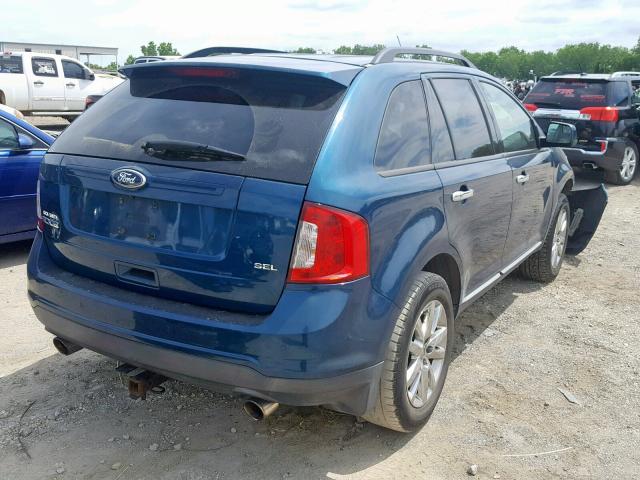 2FMDK3JC9BBA47028 - 2011 FORD EDGE SEL BLUE photo 4