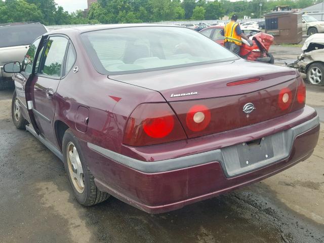 2G1WF52E439130607 - 2003 CHEVROLET IMPALA RED photo 3