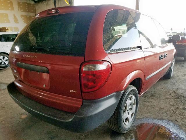 1D4GP25B13B227578 - 2003 DODGE CARAVAN SE RED photo 4