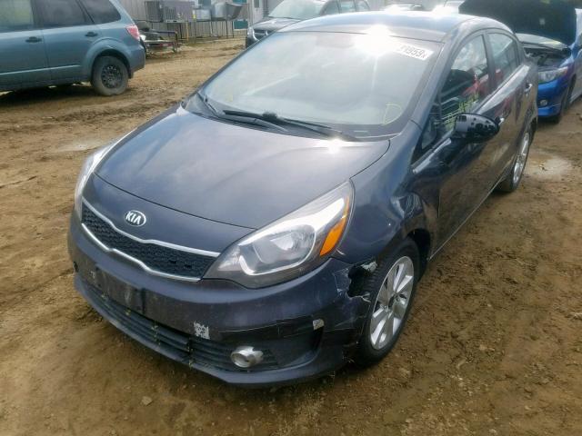 KNADN4A38G6540431 - 2016 KIA RIO EX GRAY photo 2