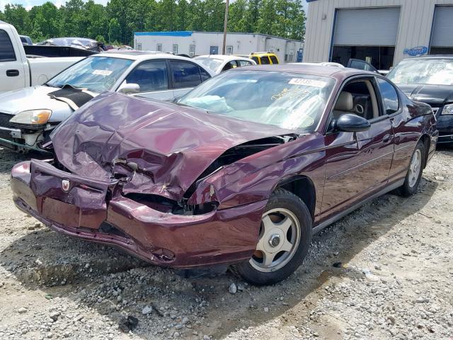 2G1WW12E149108817 - 2004 CHEVROLET MONTE CARL ბურგუნდია ფოტო 2