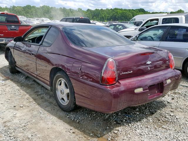 2G1WW12E149108817 - 2004 CHEVROLET MONTE CARL ბურგუნდია ფოტო 3
