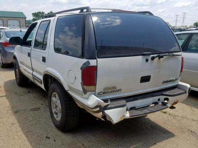 1GNDT13W1X2143673 - 1999 CHEVROLET BLAZER WHITE photo 3