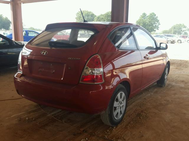 KMHCM3AC2BU188474 - 2011 HYUNDAI ACCENT GL RED photo 4