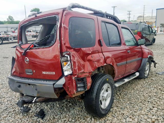 5N1ED28Y54C625848 - 2004 NISSAN XTERRA XE RED photo 4