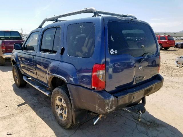 5N1ED28T1YC545912 - 2000 NISSAN XTERRA XE BLUE photo 3