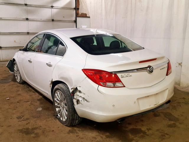 2G4GS5EV5D9138179 - 2013 BUICK REGAL PREM WHITE photo 3