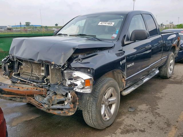 1D7HU18258S519862 - 2008 DODGE RAM 1500 S BLACK photo 2