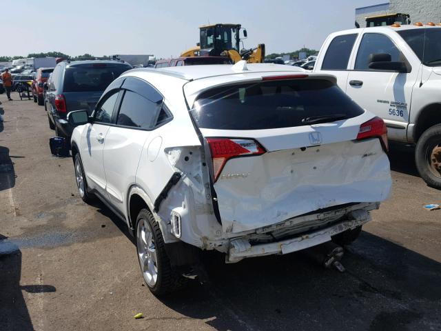 3CZRU6H73GM700063 - 2016 HONDA HR-V EXL WHITE photo 3