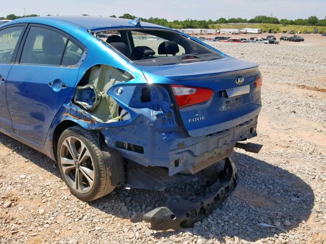 KNAFX4A89F5320086 - 2015 KIA FORTE EX BLUE photo 9