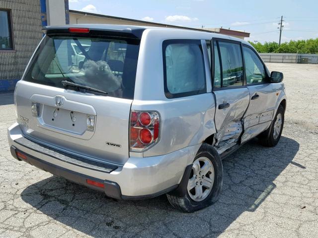 2HKYF18146H545067 - 2006 HONDA PILOT LX SILVER photo 4