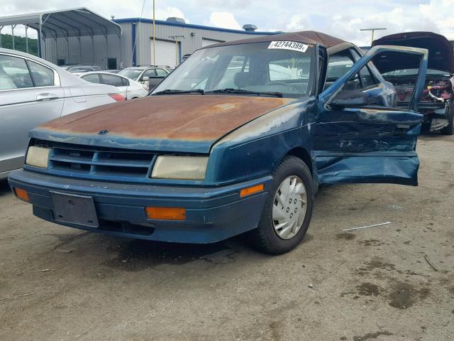 1B3AP28D1RN152423 - 1994 DODGE SHADOW GREEN photo 2