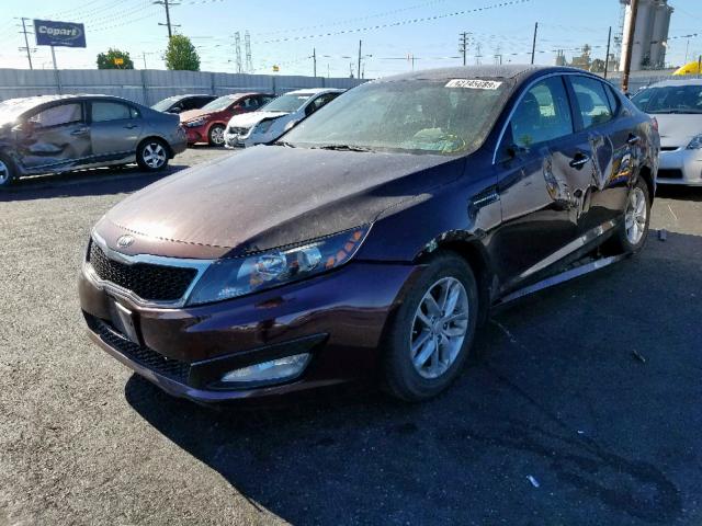 5XXGM4A73DG236748 - 2013 KIA OPTIMA LX MAROON photo 2