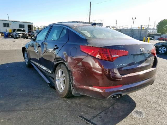 5XXGM4A73DG236748 - 2013 KIA OPTIMA LX MAROON photo 3