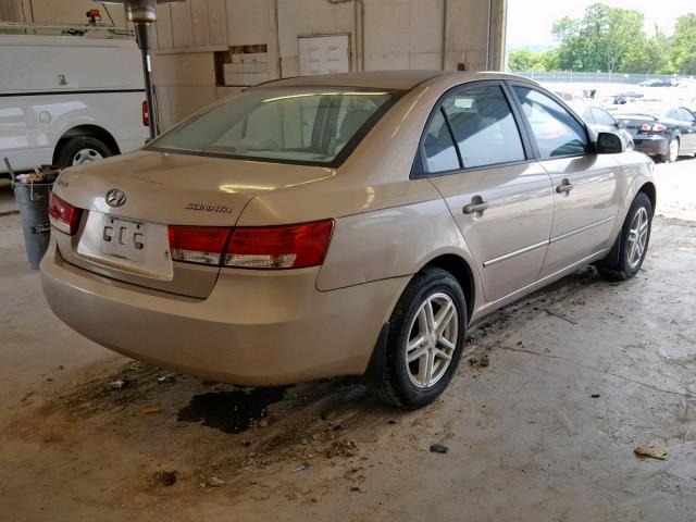 KMHET46C36A076638 - 2006 HYUNDAI SONATA GL GOLD photo 4