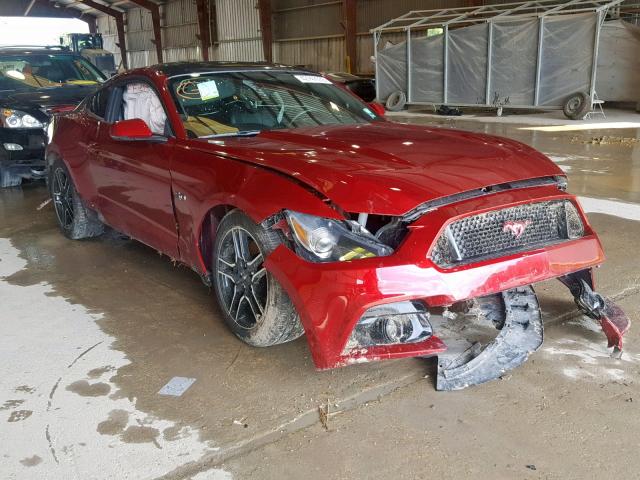 1FA6P8CF9F5380168 - 2015 FORD MUSTANG GT RED photo 1