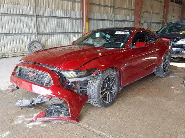 1FA6P8CF9F5380168 - 2015 FORD MUSTANG GT RED photo 2