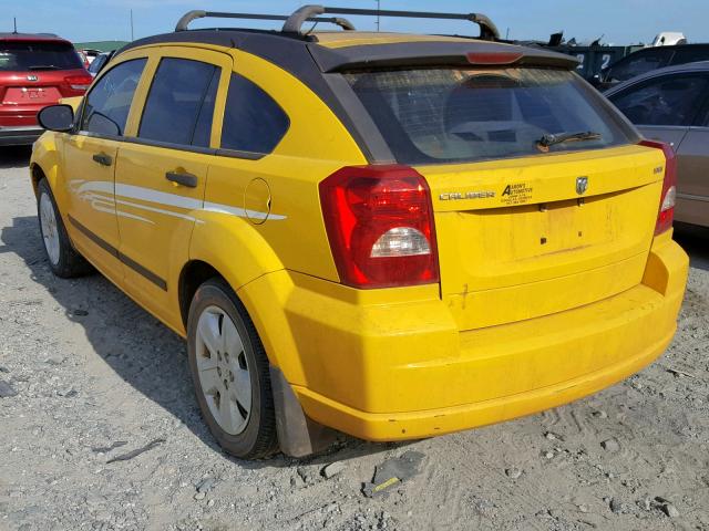 1B3HB48B67D570339 - 2007 DODGE CALIBER SX YELLOW photo 3